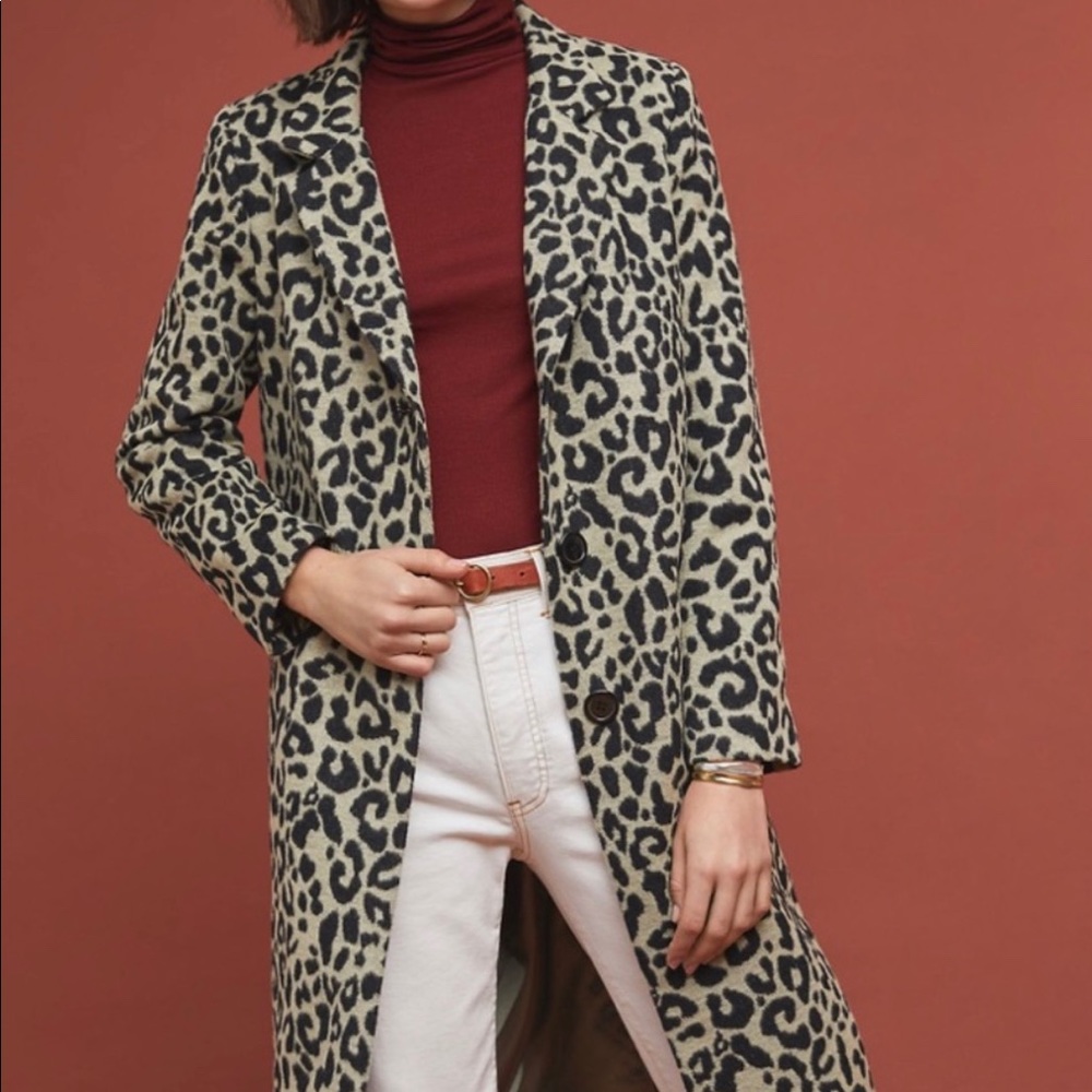 Helene Berman x Anthropology Leopard print coat